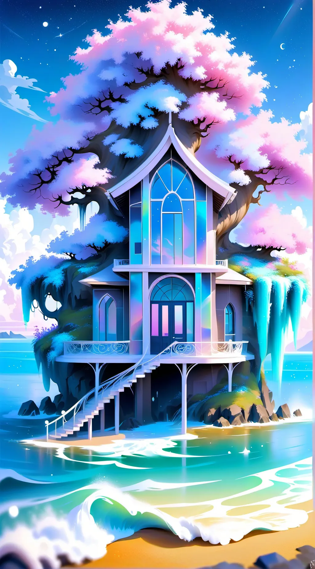 ai character: Cerulean sea background