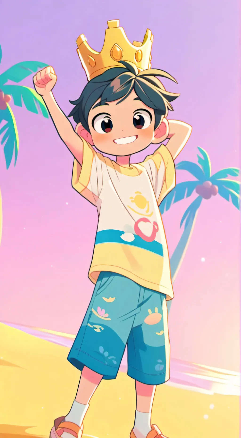 ai character: Beach kid noobie background