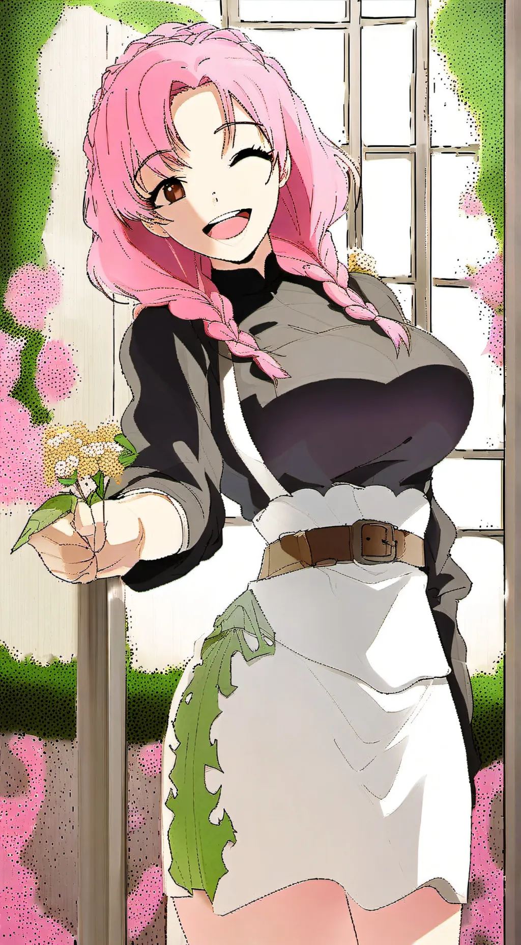 ai character: Mitsuri kanroji  background