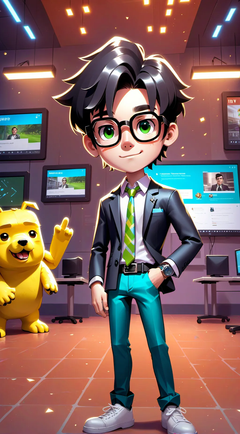 ai character: Roblox Media Mogul background
