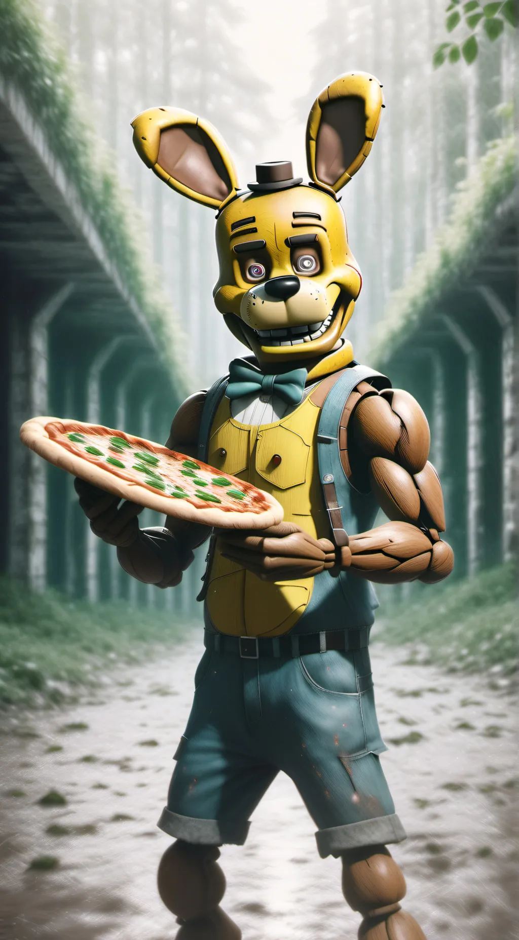 ai character: Glamrock freddy  background