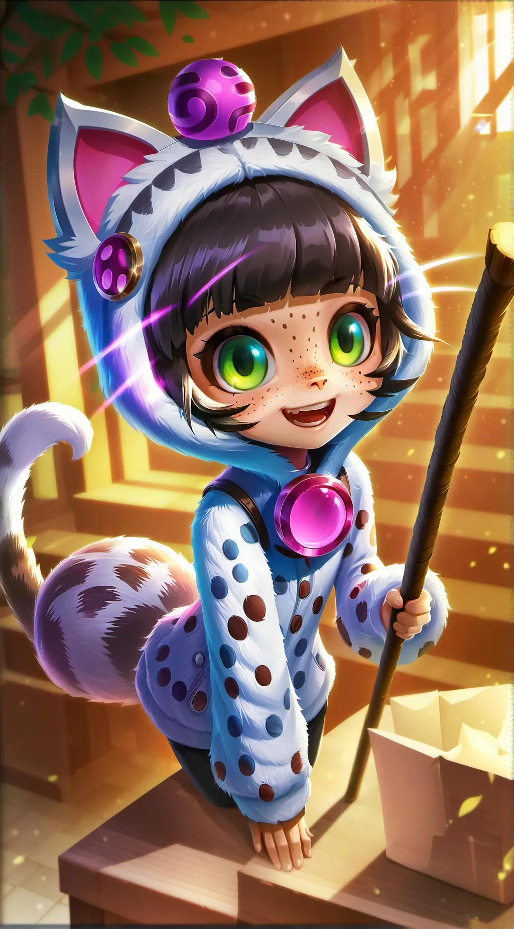 ai character: Laser Pointer Feline Spirit background