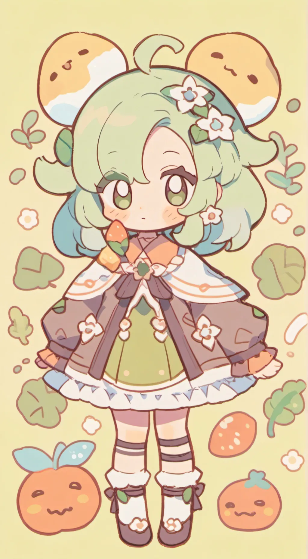 ai character: Leafy background