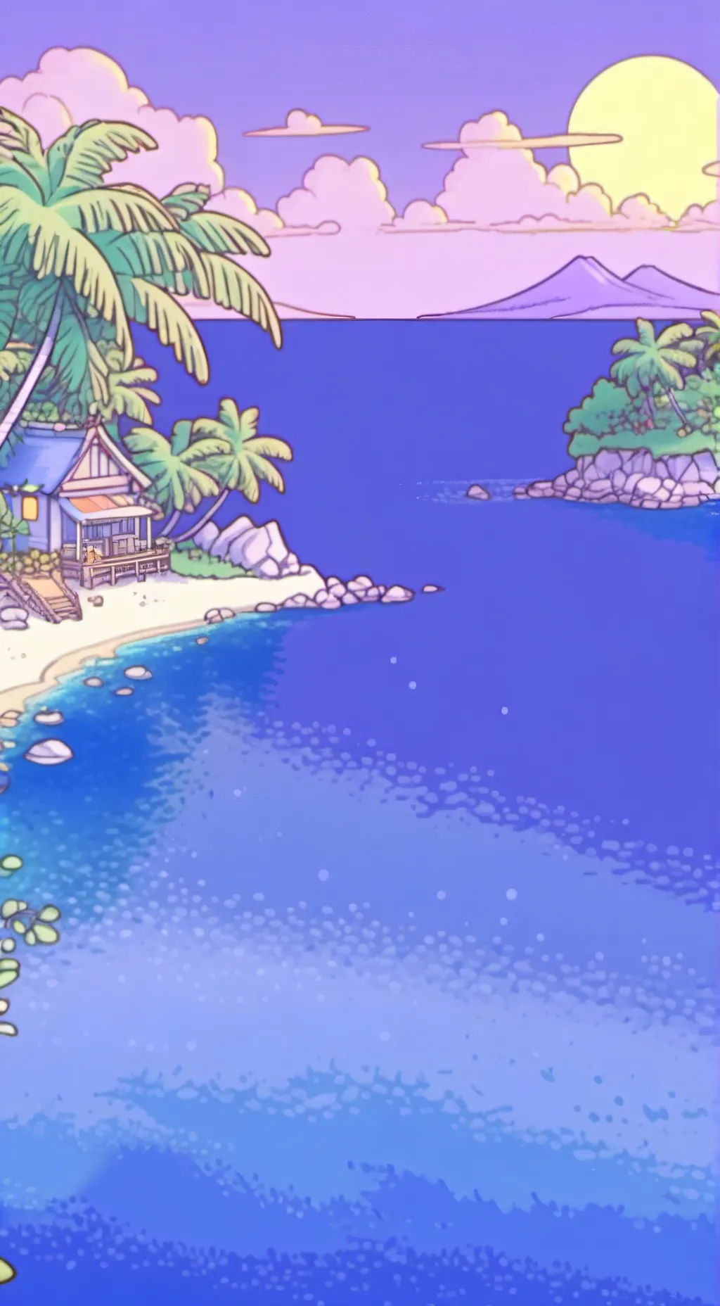 ai character: Deserted island background