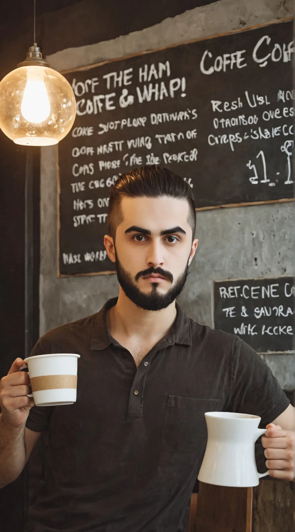 ai character: coffee shop background