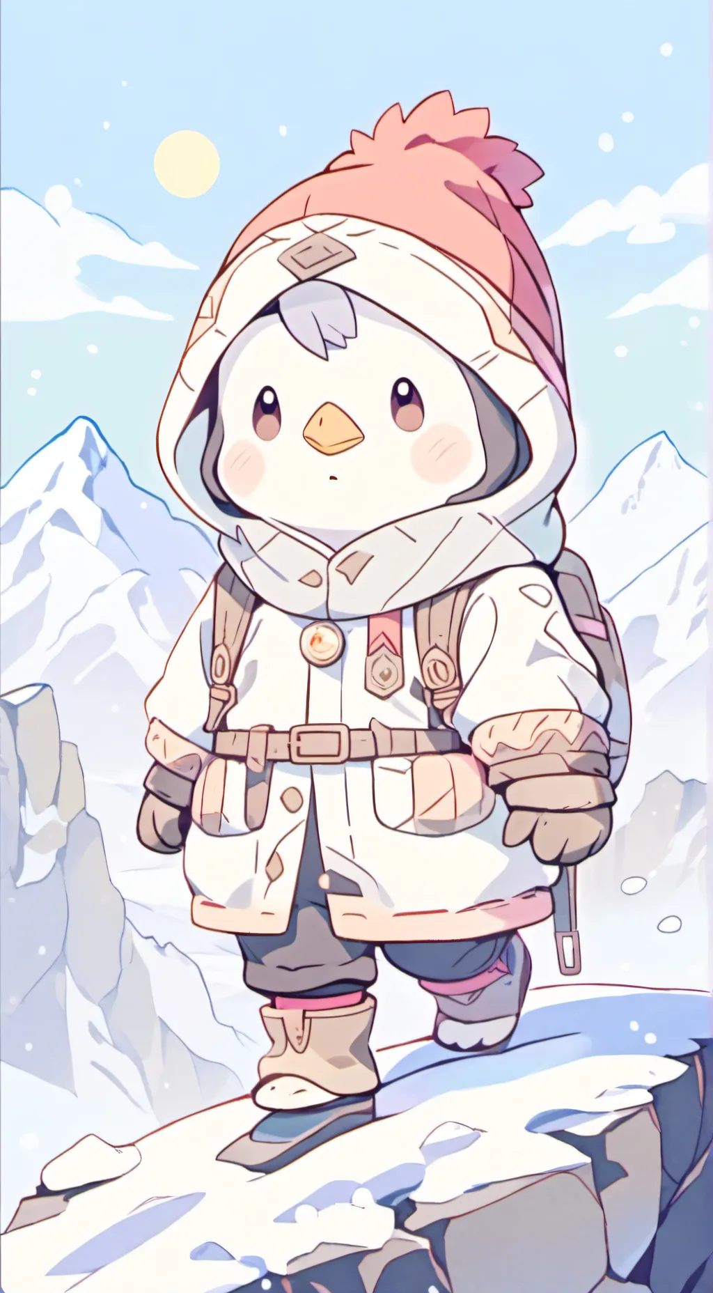 ai character: Snowy background