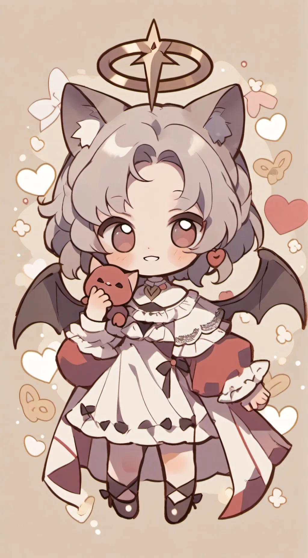 ai character: mimi coração fofo background