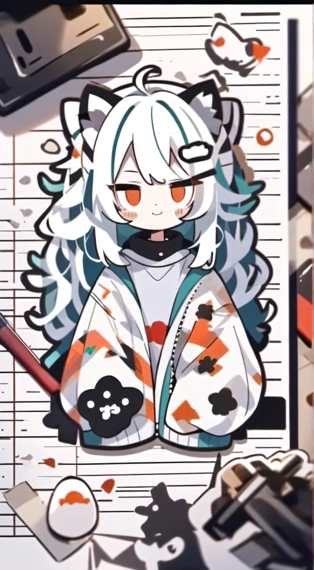 ai character: ellen (emojicat) background