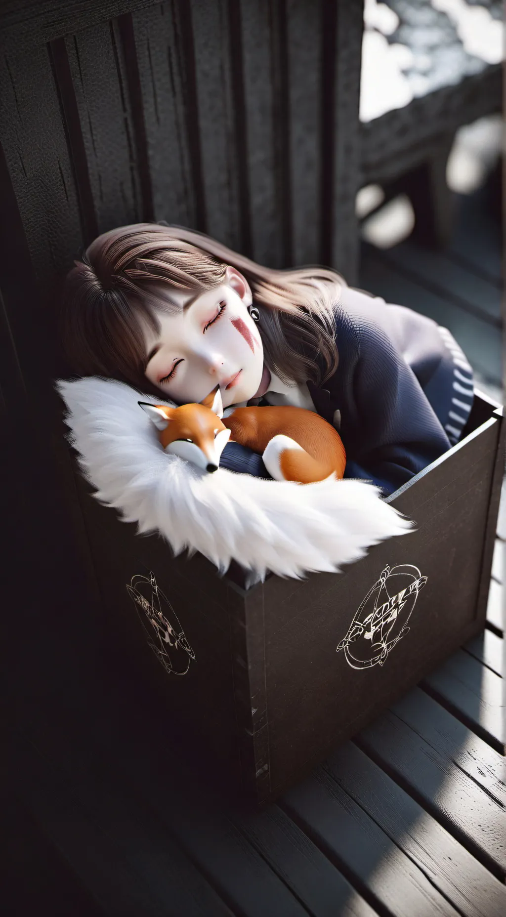ai character: fox girl  background