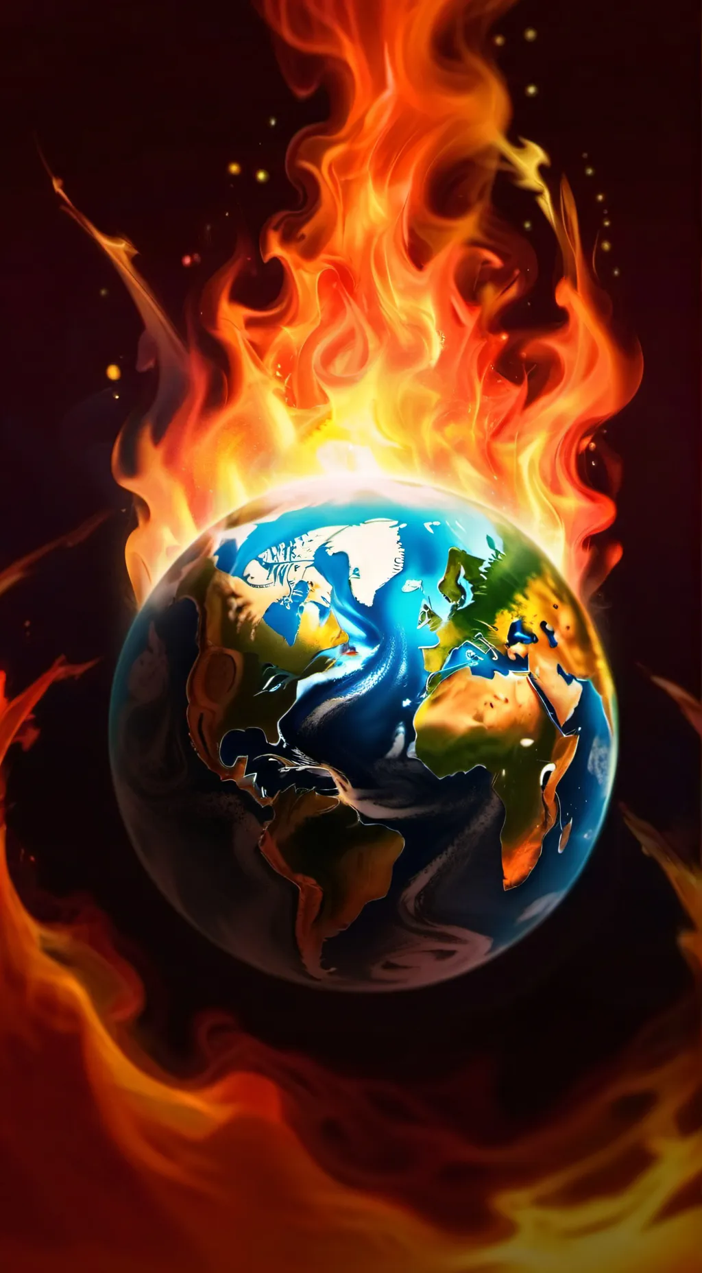 ai character: scorhed earth background