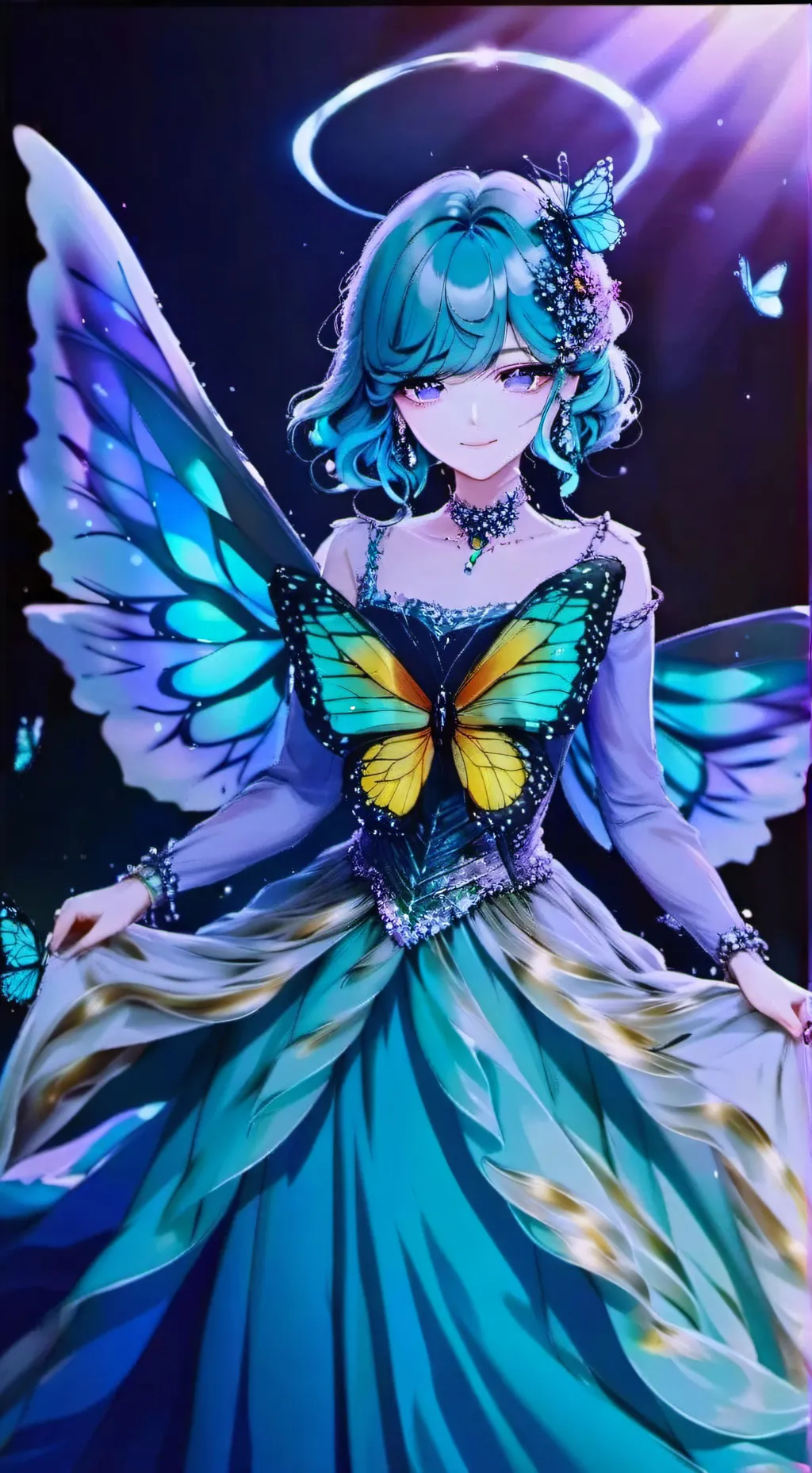 ai character: Melody rainbow  background
