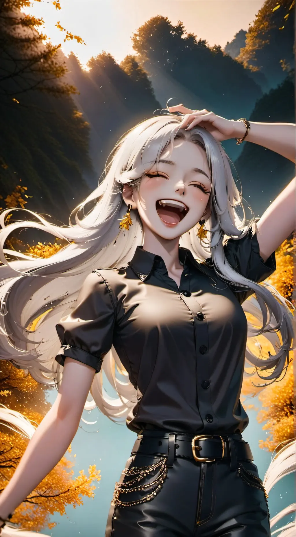 ai character: bella snow background