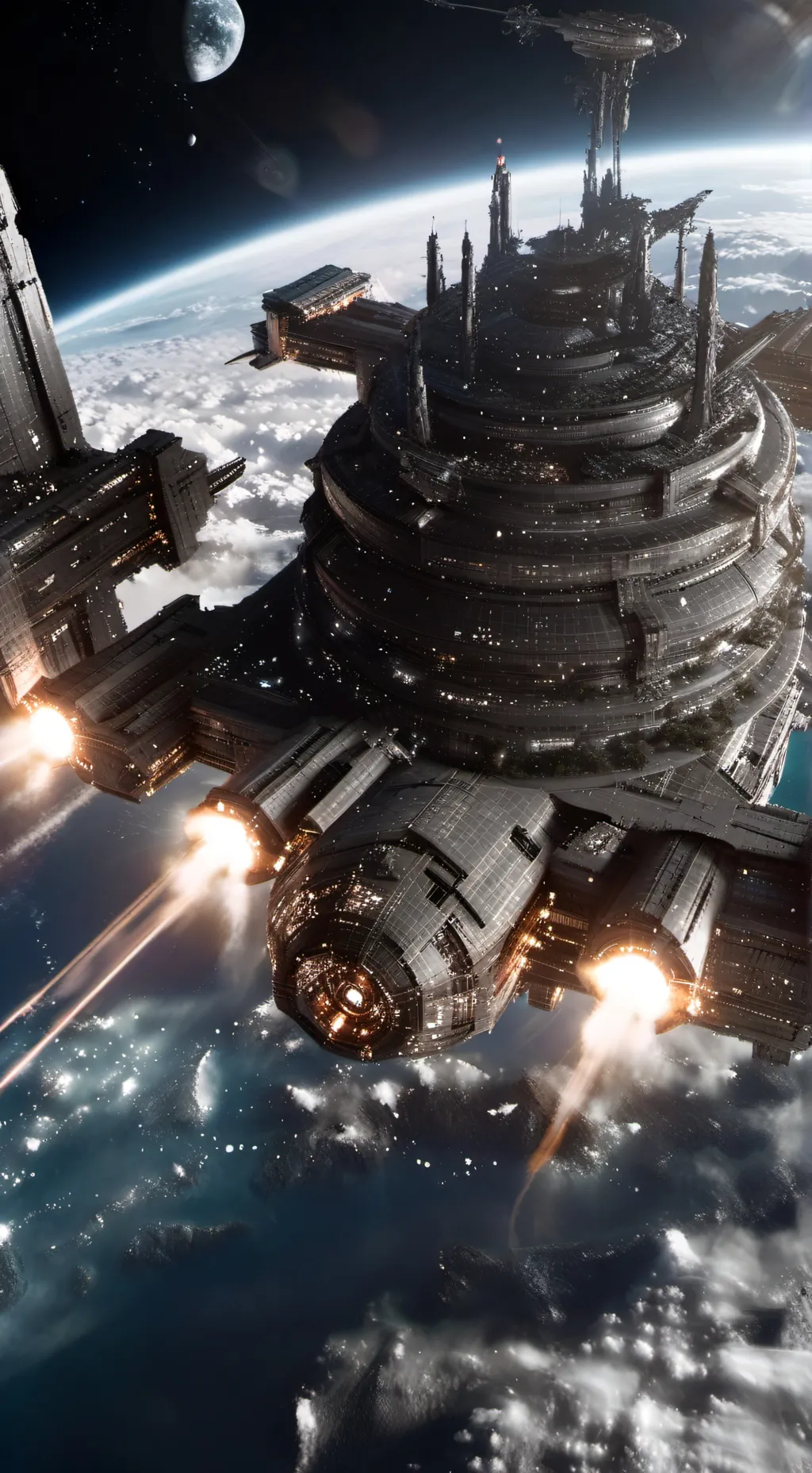 ai character: Md space station  background