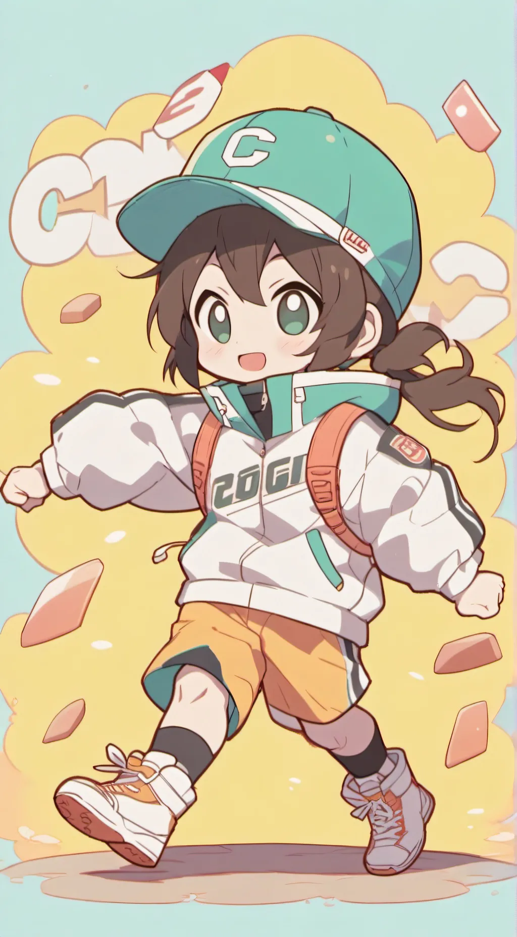 ai character: Running man  background