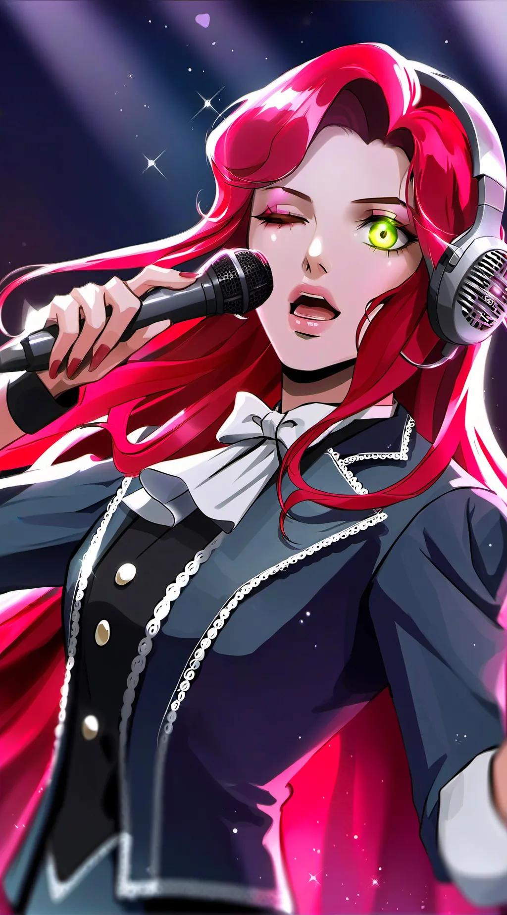 ai character: Cantante MHA  A.U background