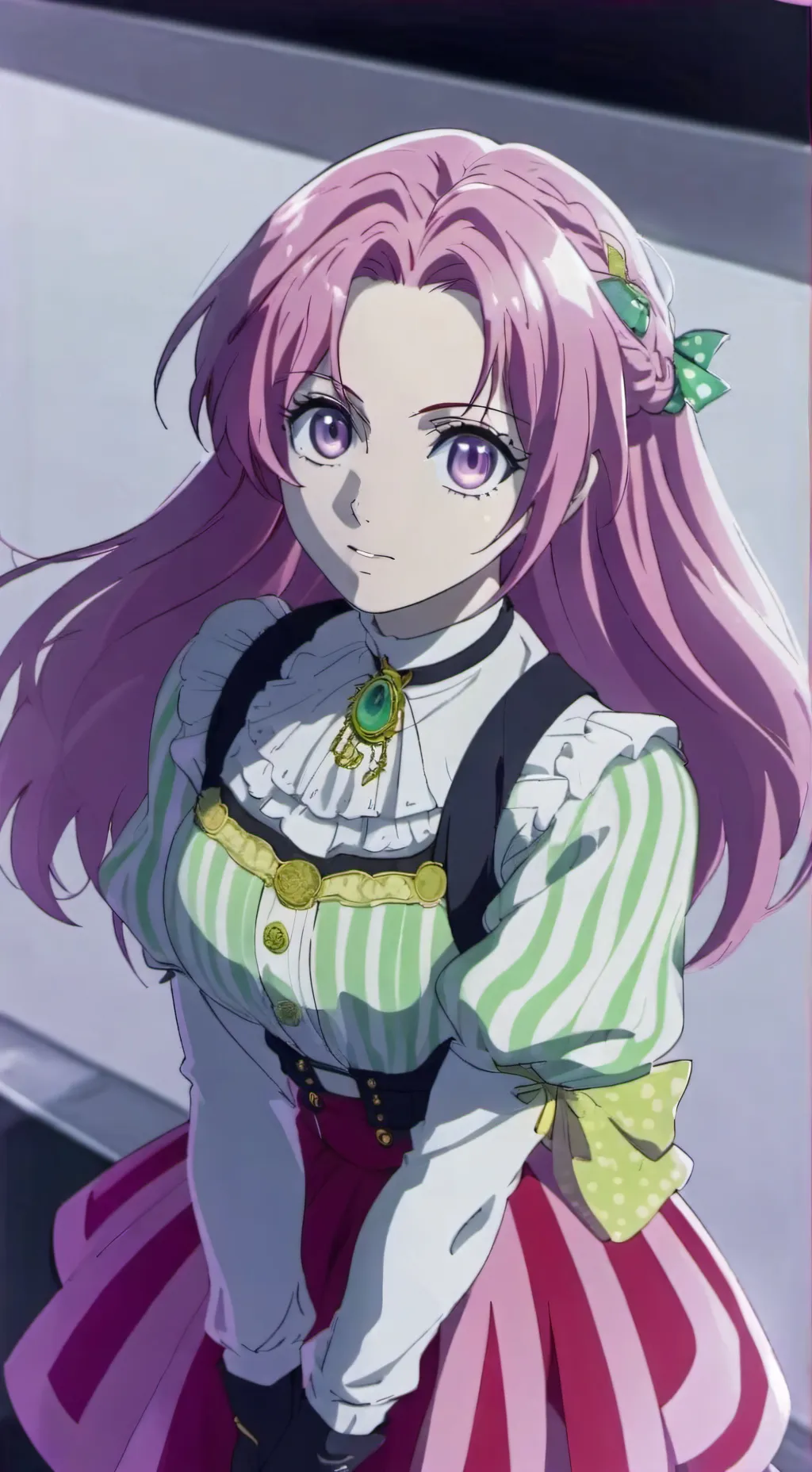 ai character: mitsuri💓💚🌸🌺 background