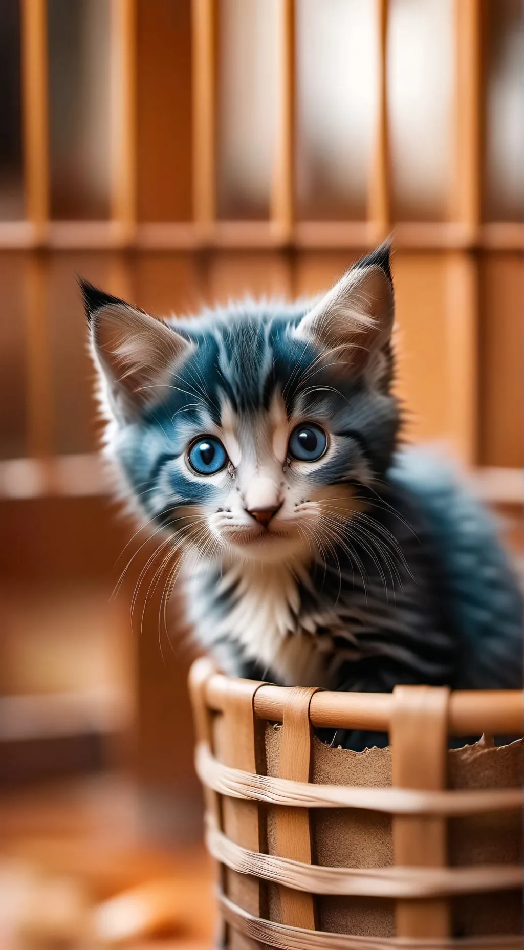 ai character: Blue cat background