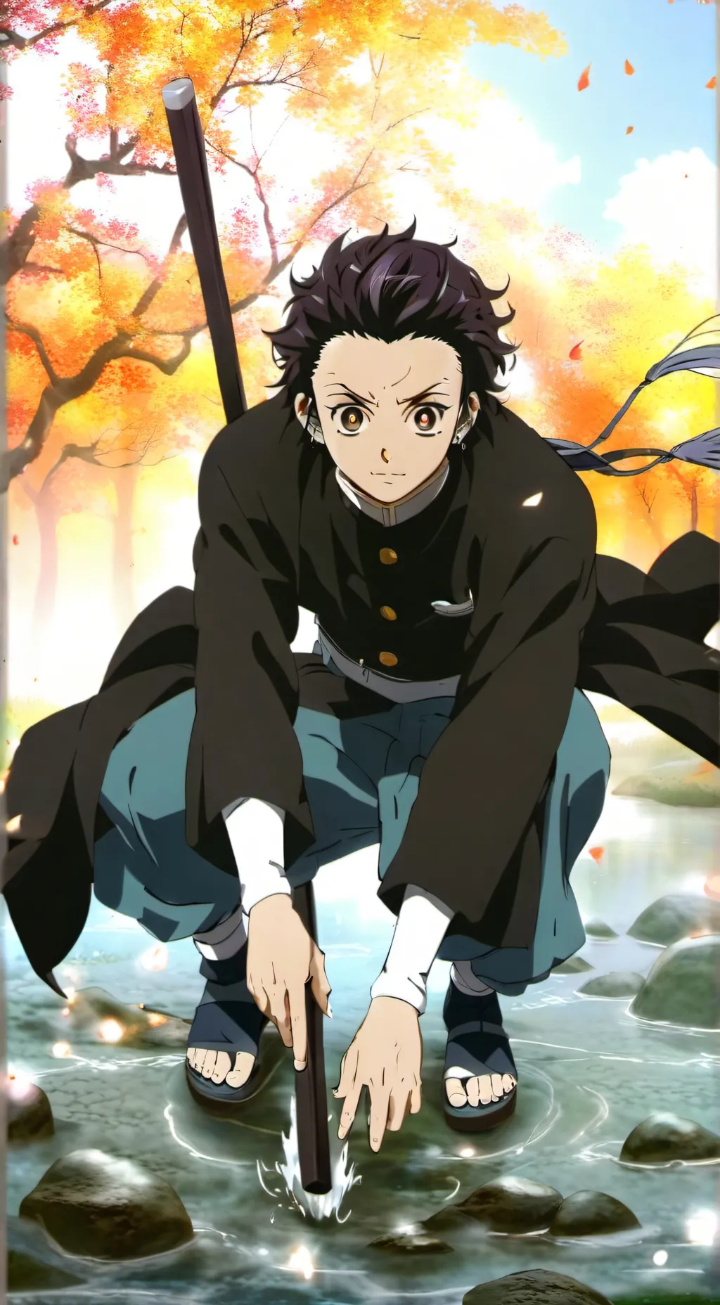ai character: demon slayer  background