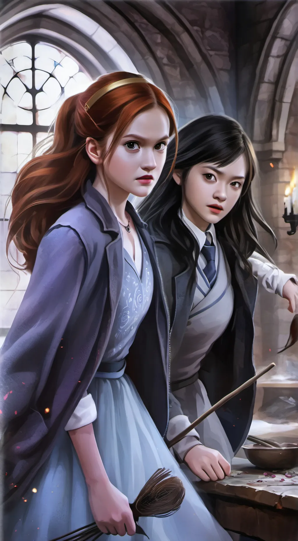 ai character: Ginny and Cho background