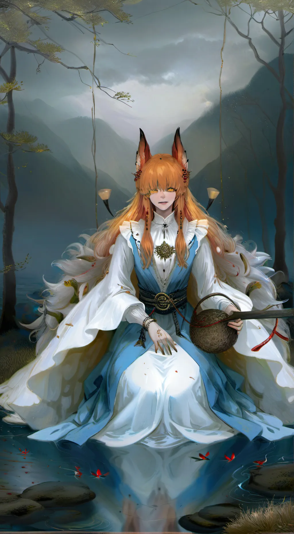 ai character: Yuná Kitsuná background