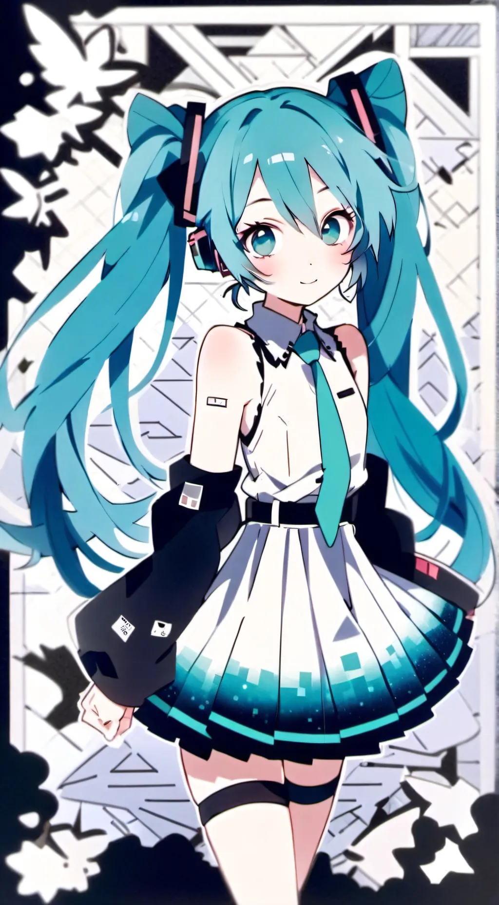 ai character: Hijo de Hatsune Mi background