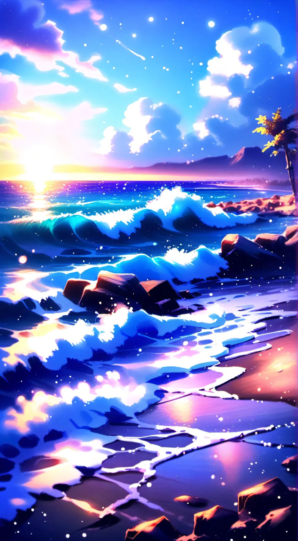 ai character: CH vacay 🏖🌊 background