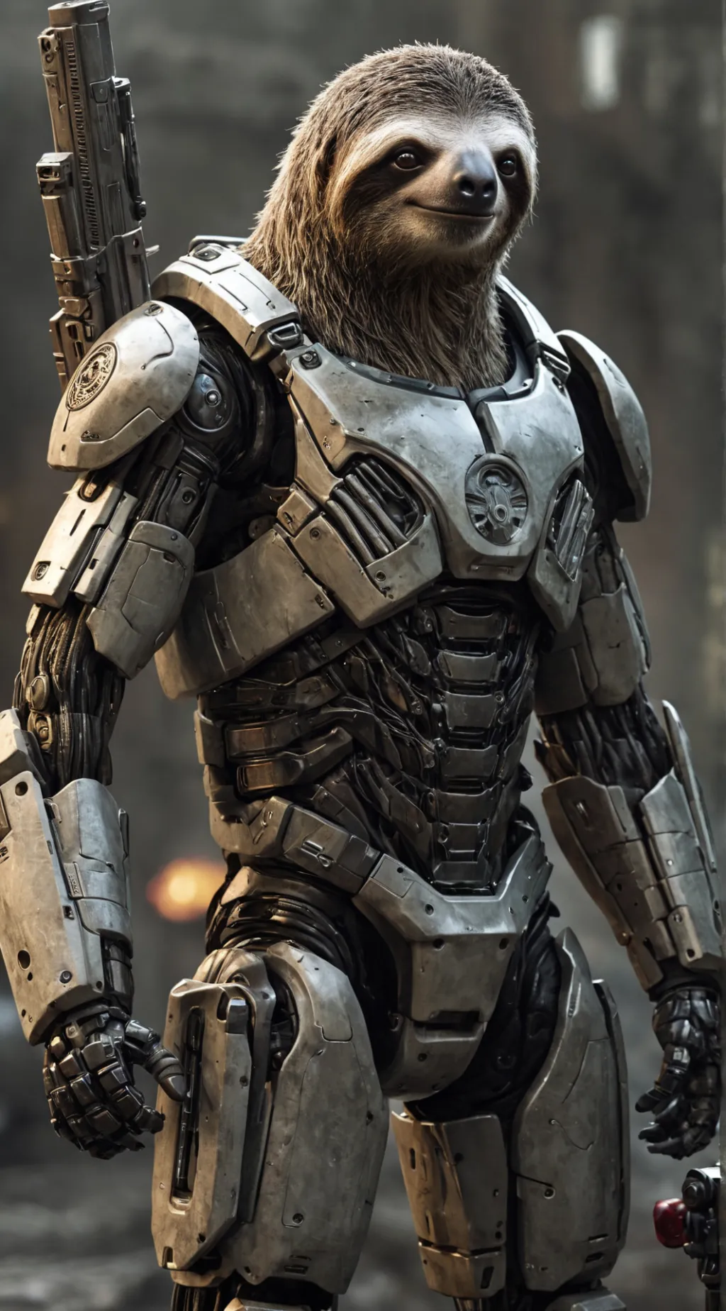 ai character: cyber sloth  background