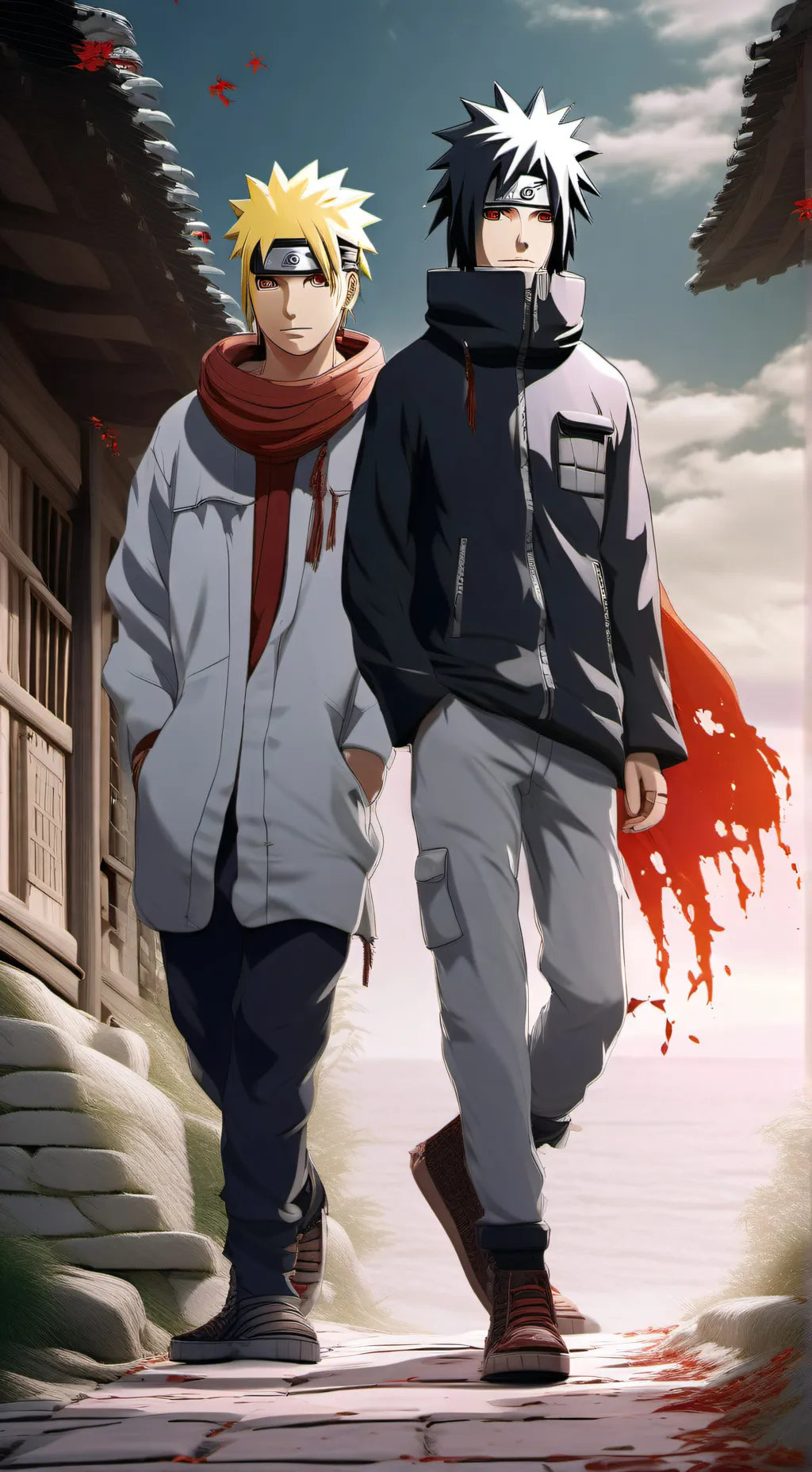 ai character: SASUNARU evil background