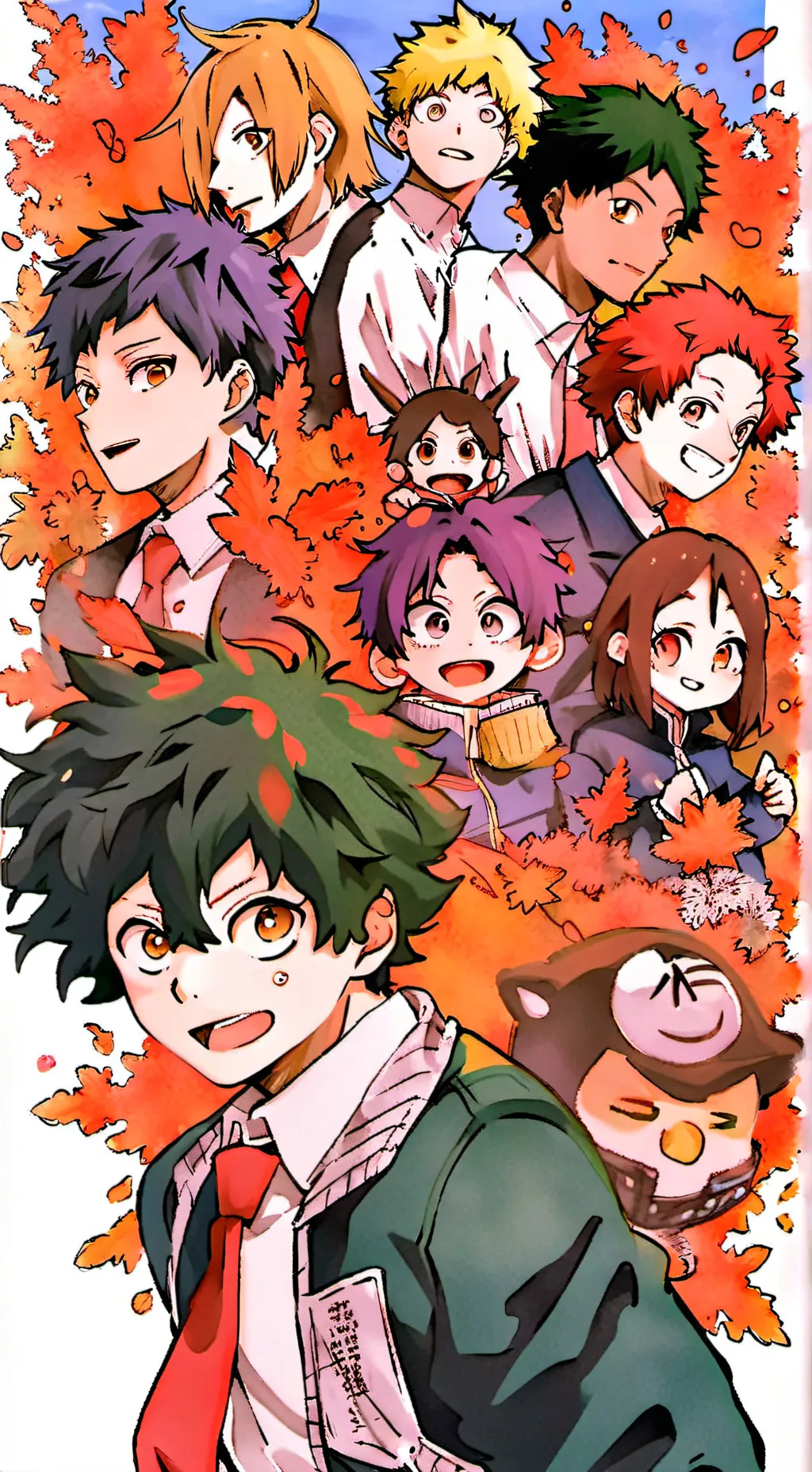 ai character: MHA christmas background