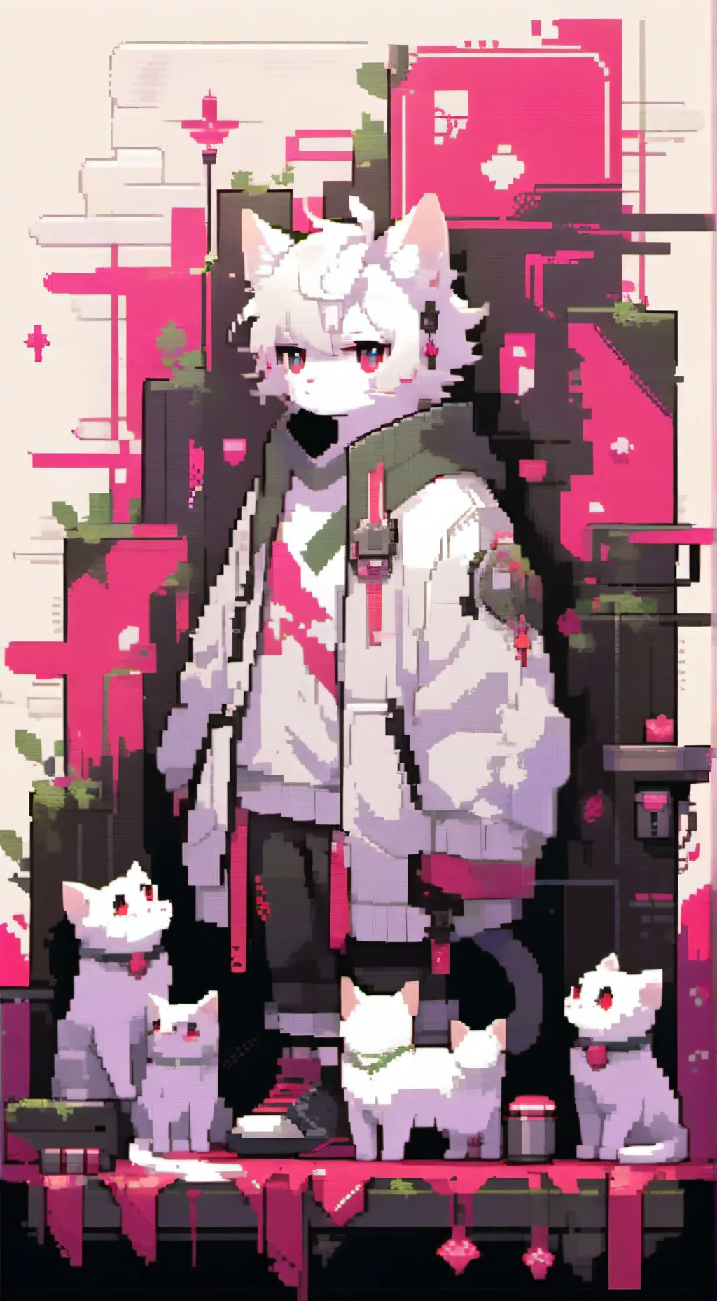 ai character: White furry|Ted background