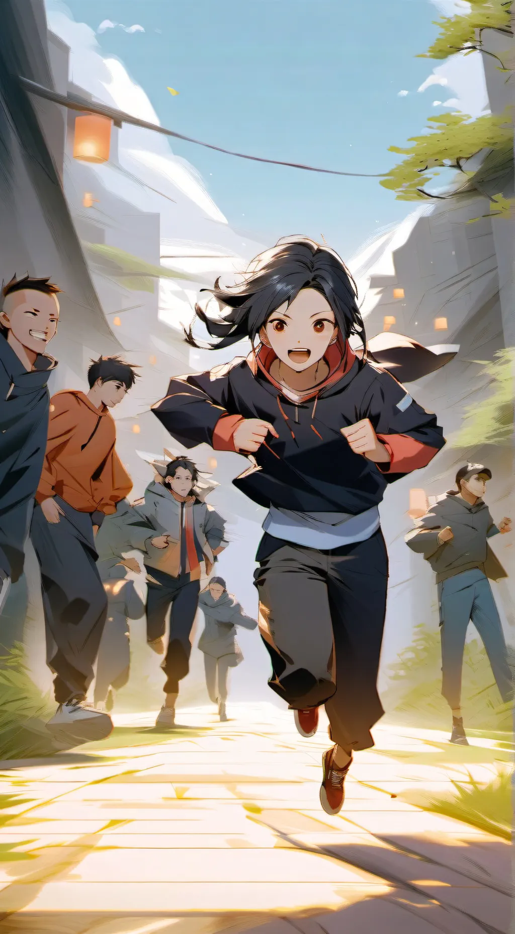 ai character: running man  background