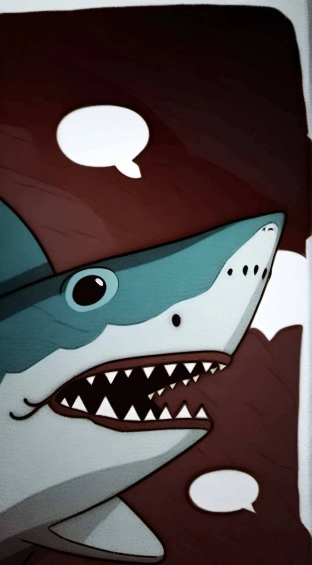 ai character: Shark puppet happy background