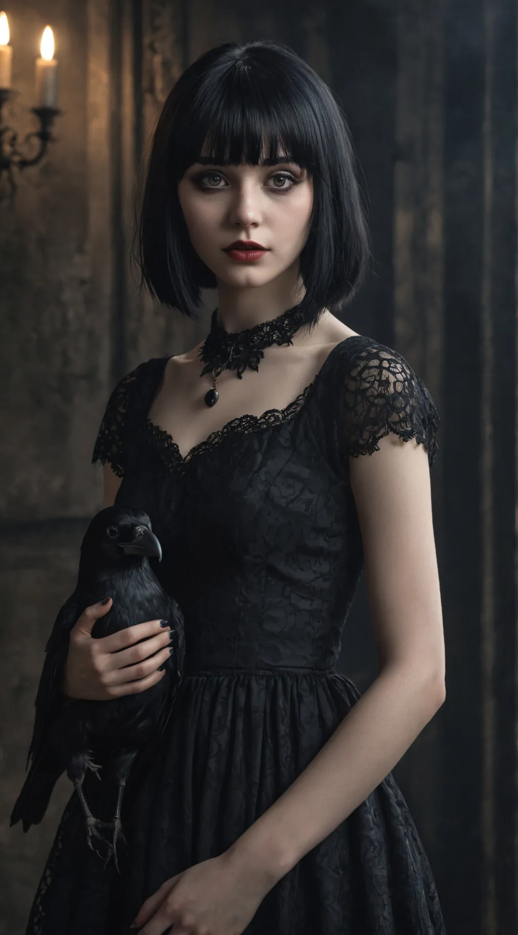 ai character: Wednesday Addams background