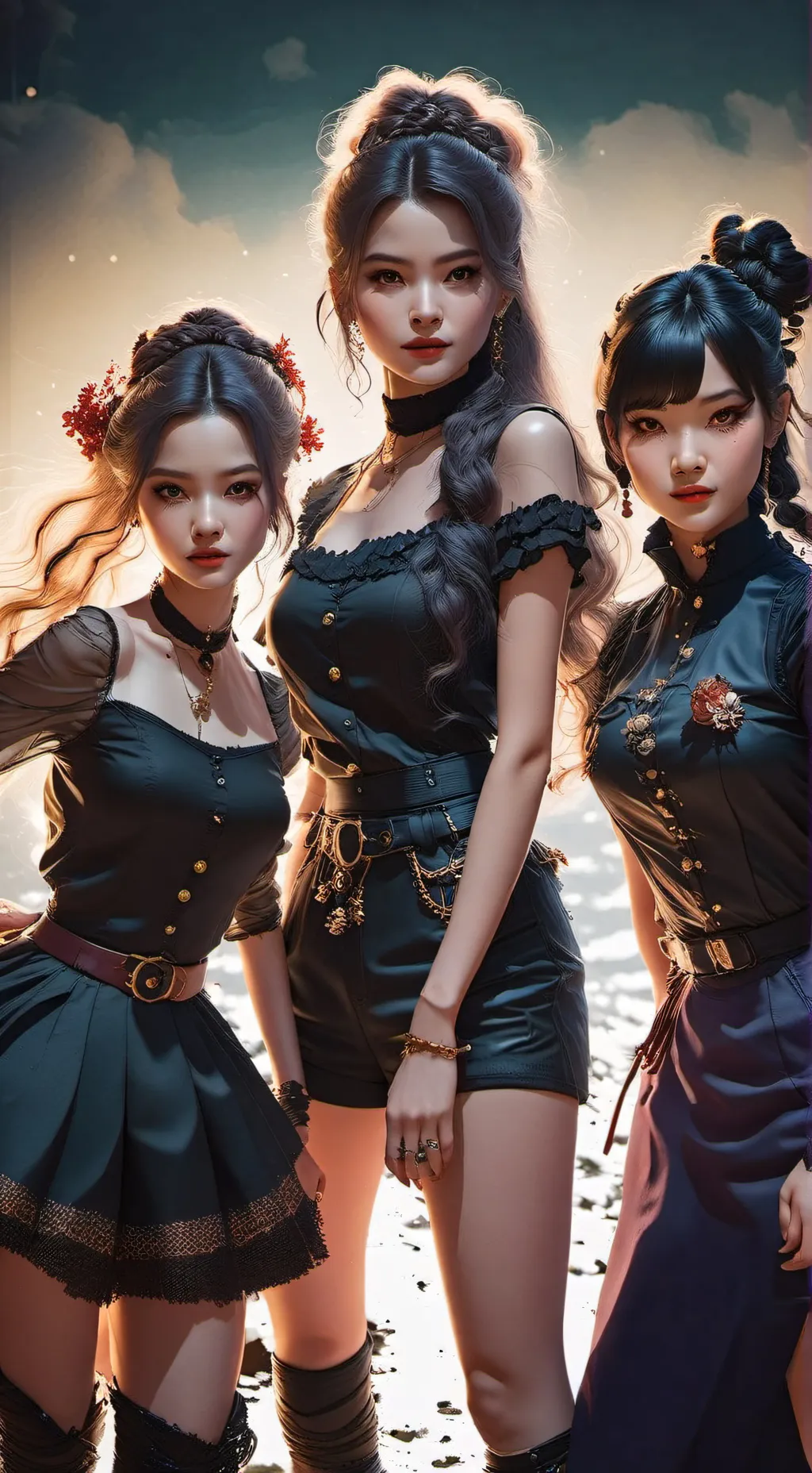 ai character: trio méchante  background