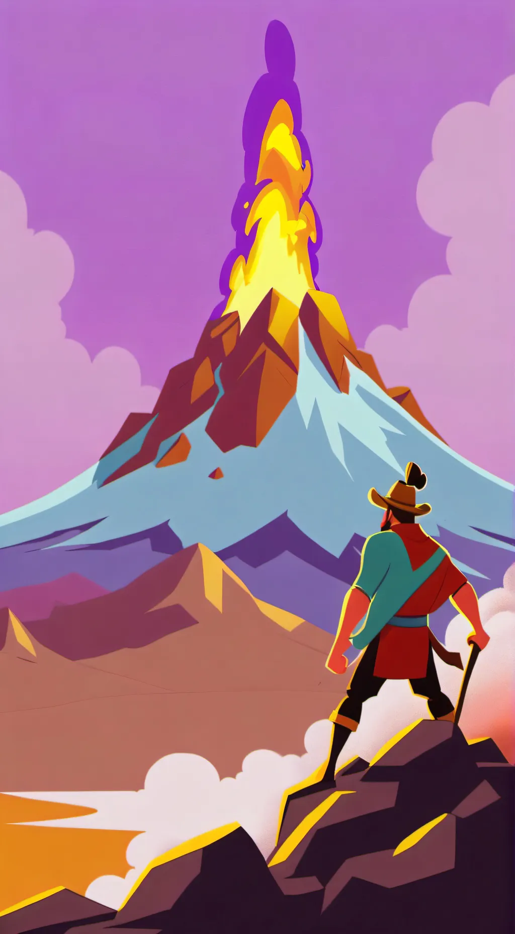 ai character: lava coming background