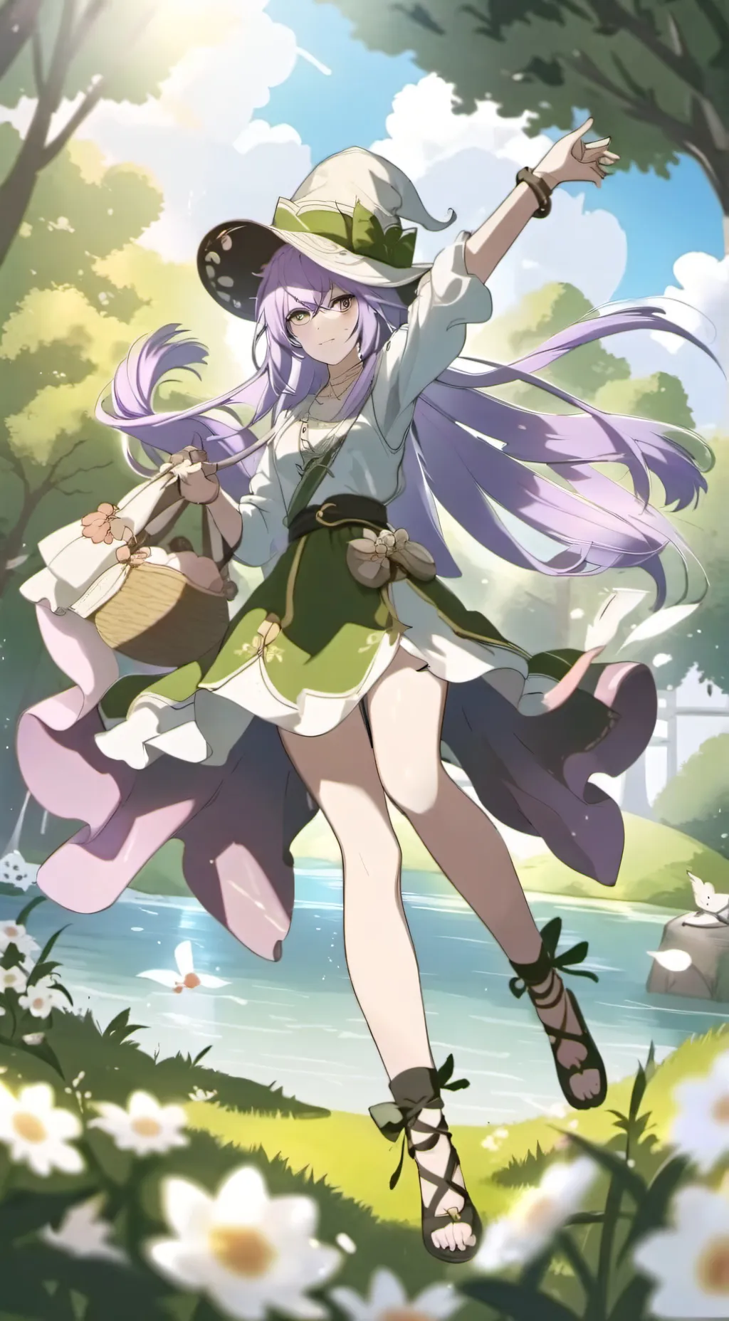 ai character: Jungle girl ￼ background