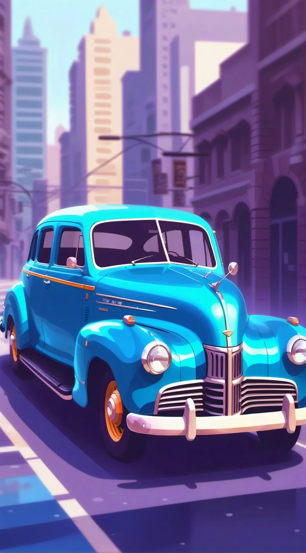 ai character: Old car background