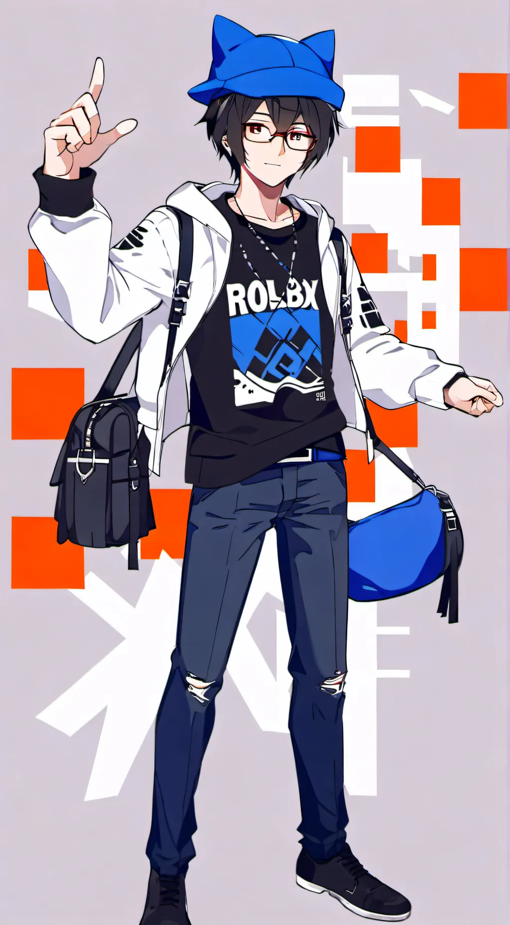 ai character: Roblox boy  background