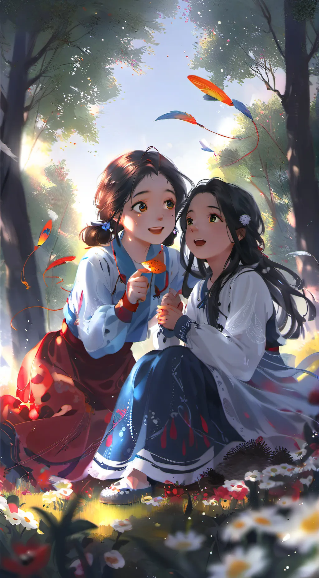 ai character: Ella and Anna twin background