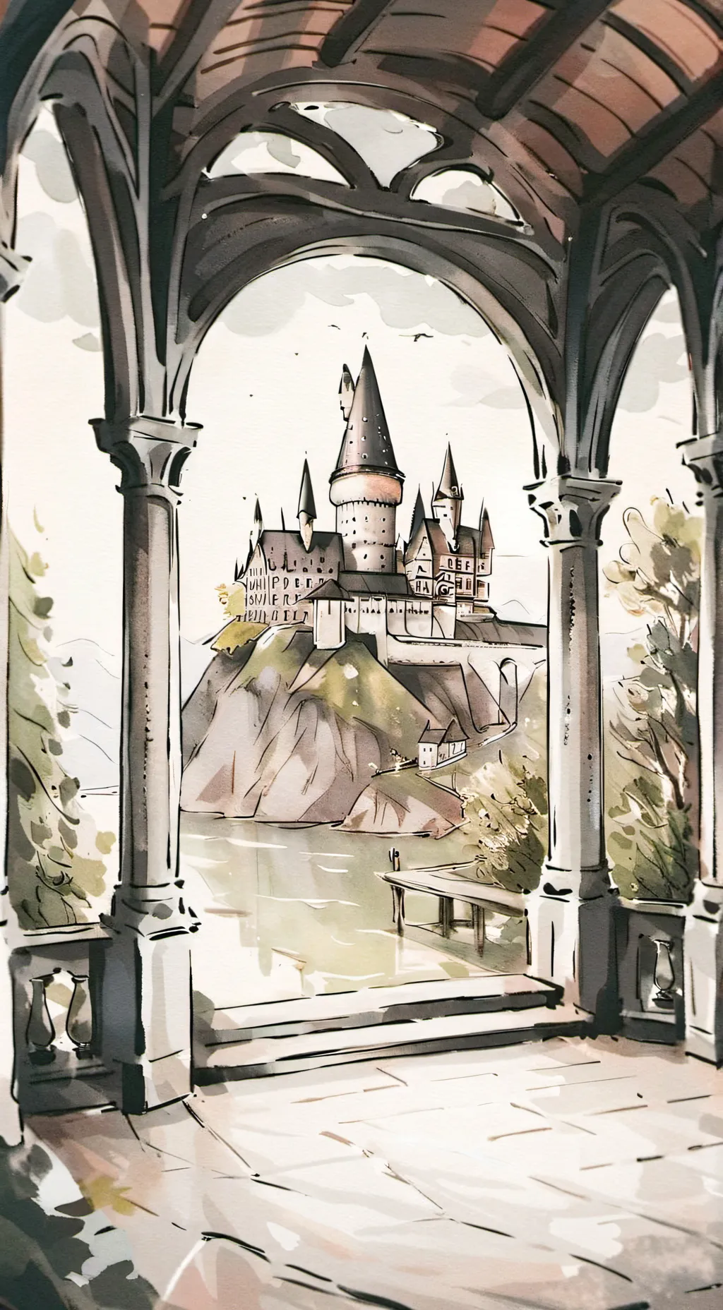 ai character: Hogwarts  background
