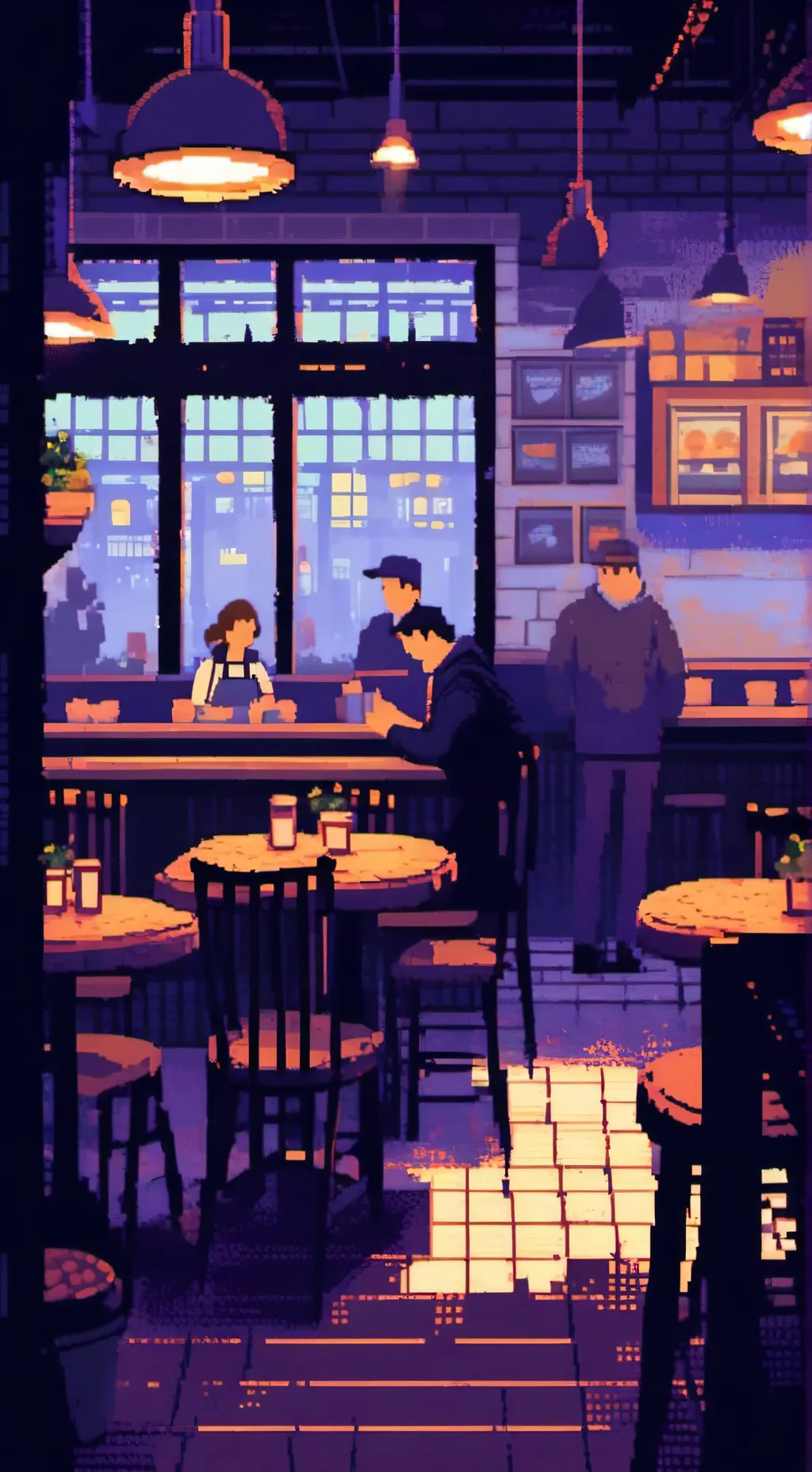 ai character: Pizza place background