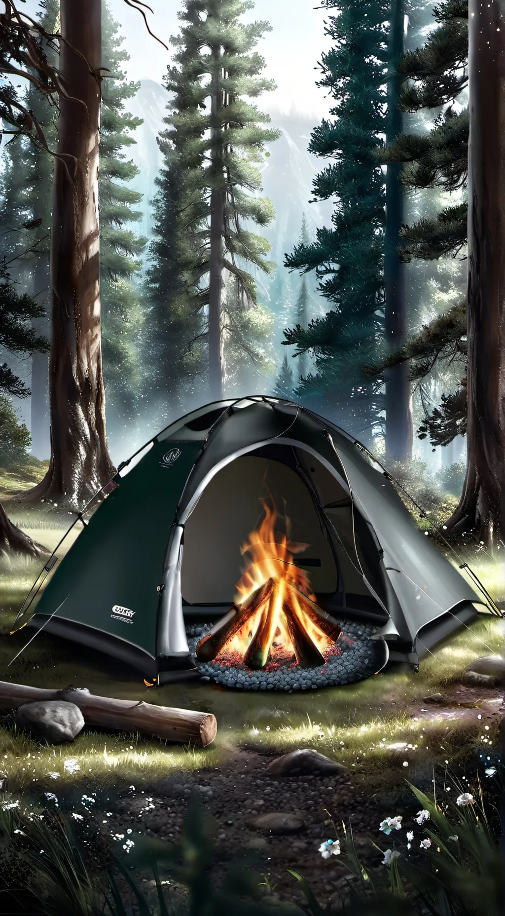 ai character: Forsaken camping!! background