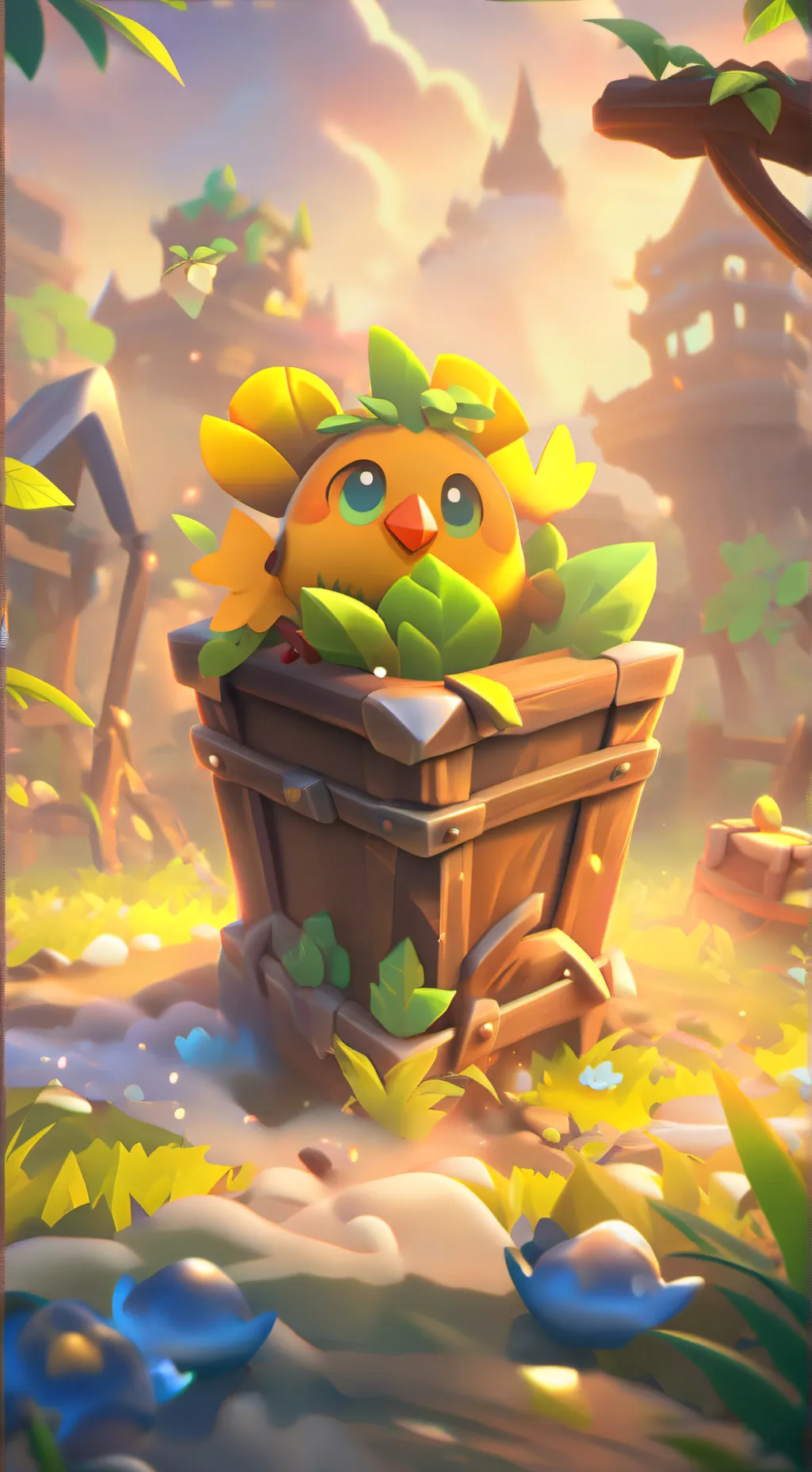 ai character: <Dandys world> background