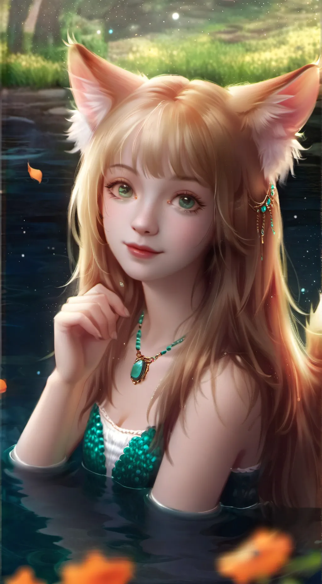 ai character: Goldie Swimmy background