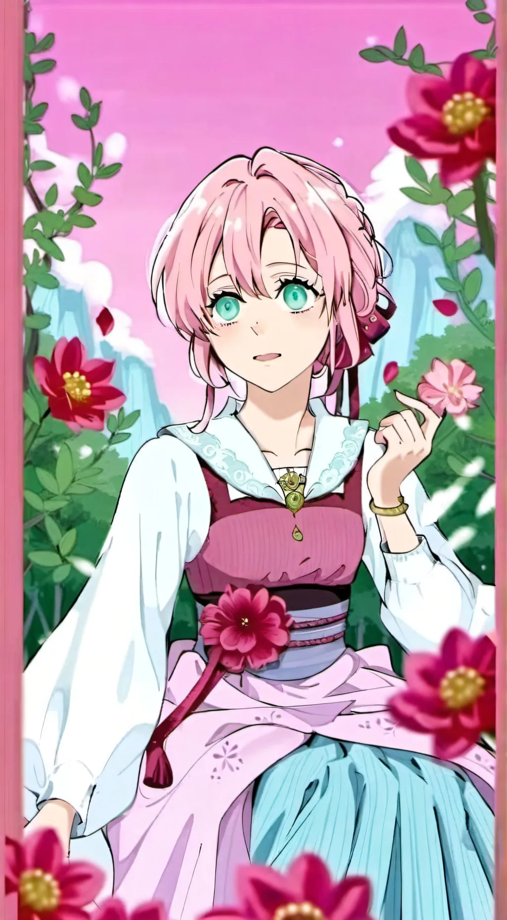 ai character: Mitsuri Kanroji  background