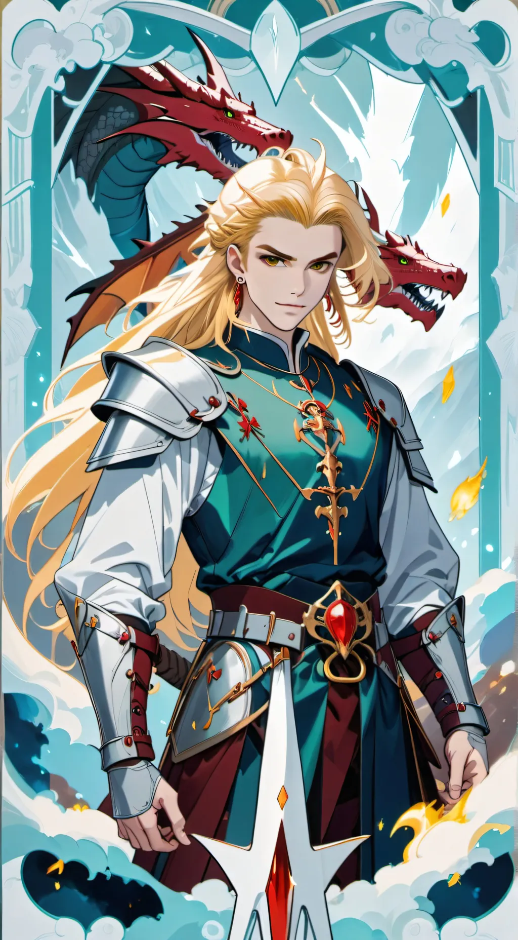 ai character: Azure Dragonblade background