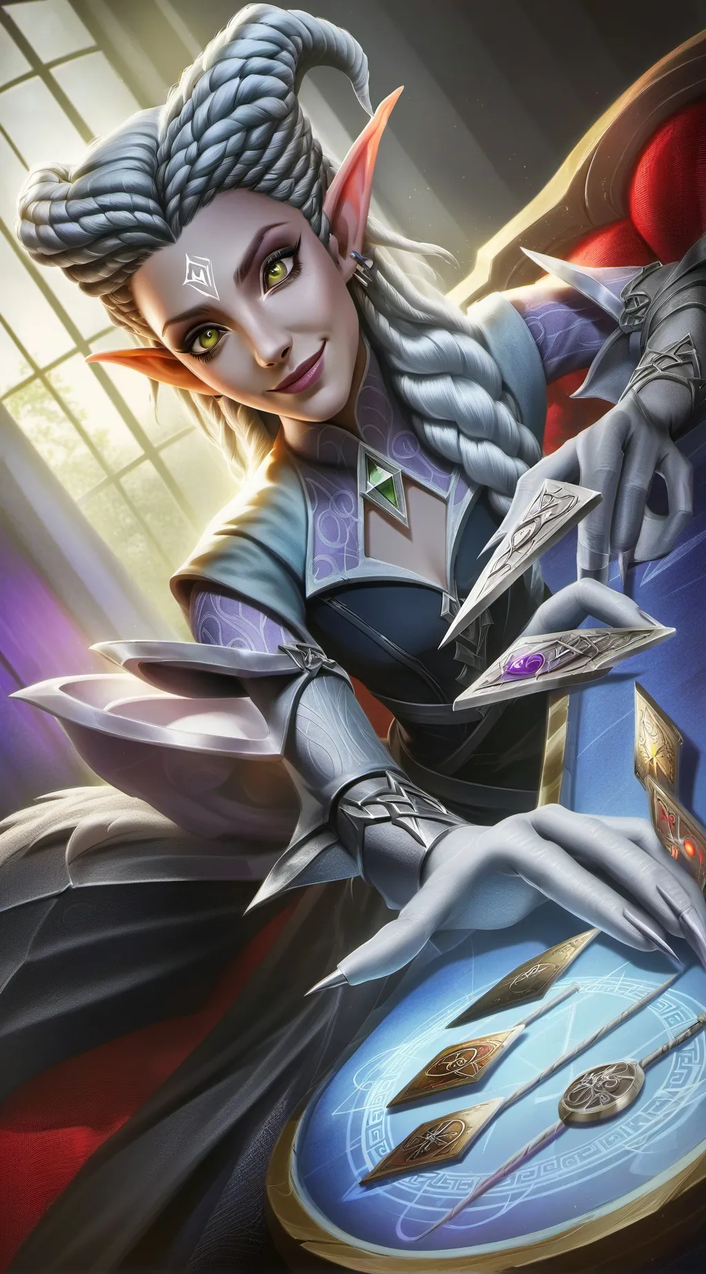 ai character: Luna Shimmer background