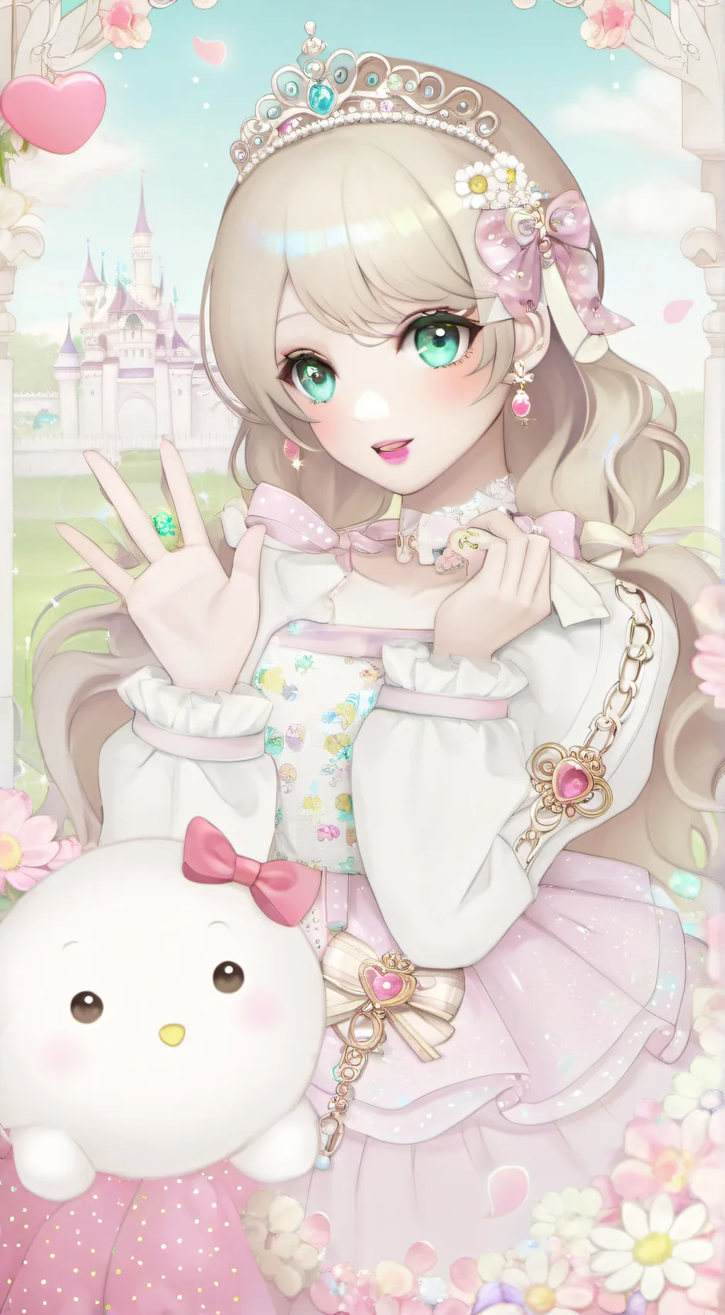 ai character: Beautiful girl  background