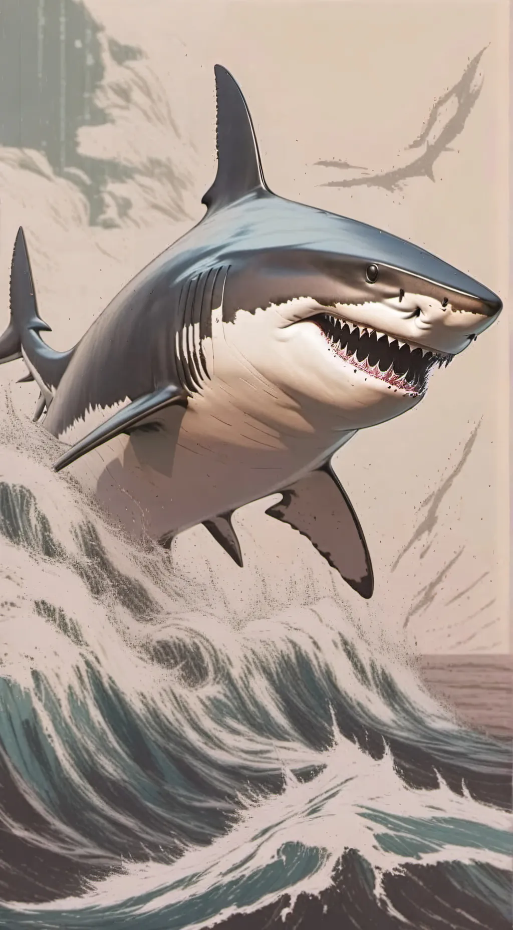 ai character: the scary shark background