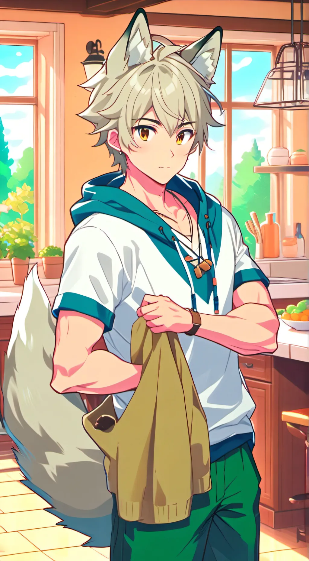 ai character: Timberwolf Spirit background